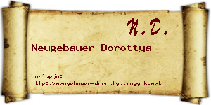 Neugebauer Dorottya névjegykártya